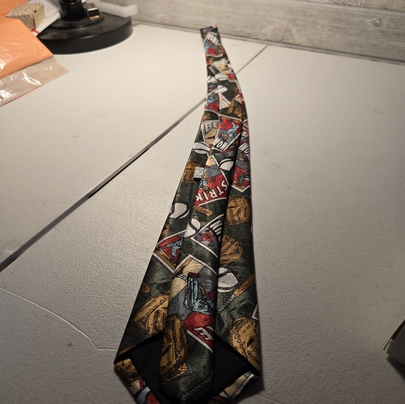 City One Handmade Baseball Theme Silk Tie - Picture 2 of 7